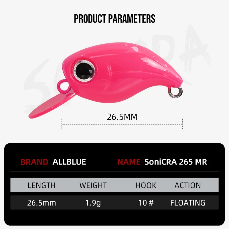 ALLBLUE SoniCRA MR Crankbait flotante Mini Wobbler para trucha de agua dulce - imagen 2