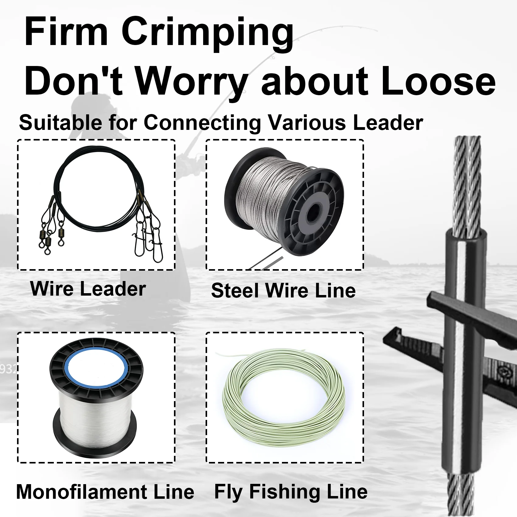 Aventik-manguitos de prensado de barril de pesca, 100-240 Uds., línea de pesca, líder de alambre, conectores de tubo de cobre, accesorios de pesca - imagen 5