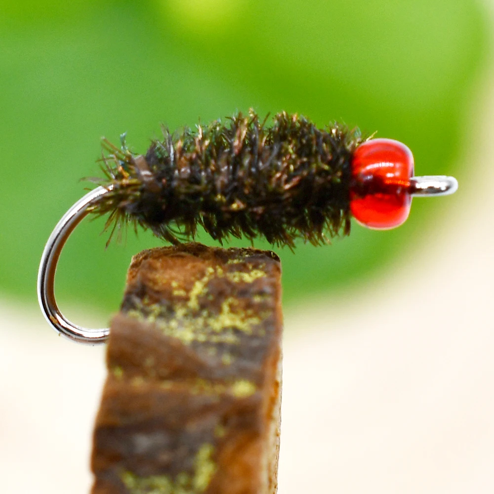Anzuelo mini para pesca con mosca y jig – Cabeza de cuentas rojas - imagen 3