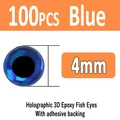 4mm blue 100pcs