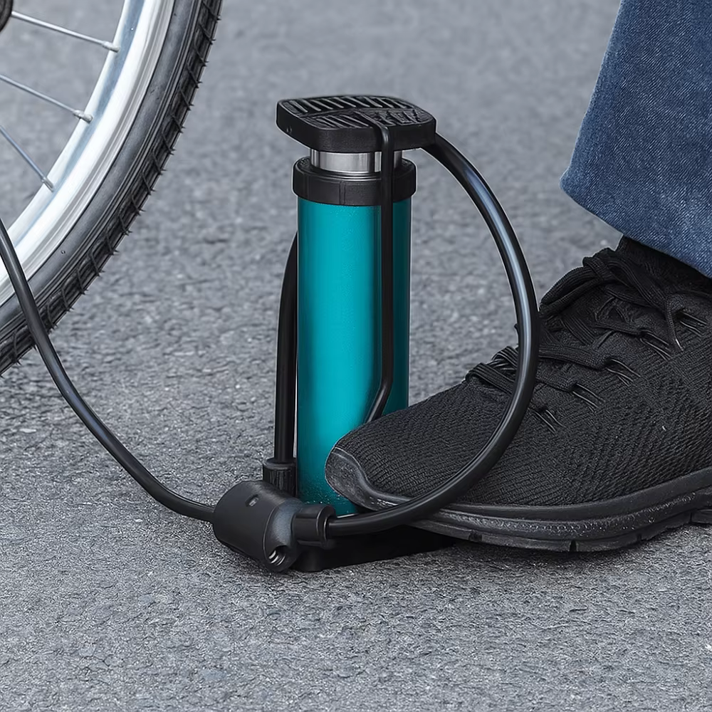 Bomba de pie portátil de aluminio – Inflador multiusos para pesca - imagen 3