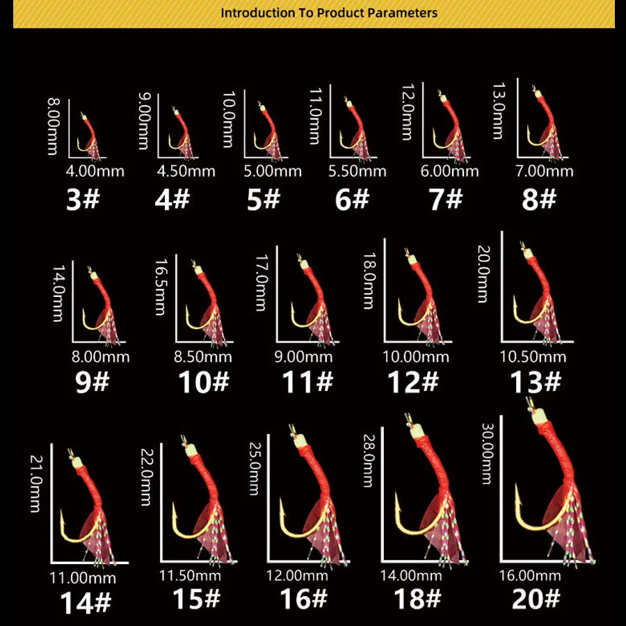 Jyj1-anzuelos de pesca Vertical de piel de pez, conjunto de anzuelos de pesca de caballa Sabiki Samodur con falda de montaje completo, Set de aparejo, 6 piezas - imagen 3