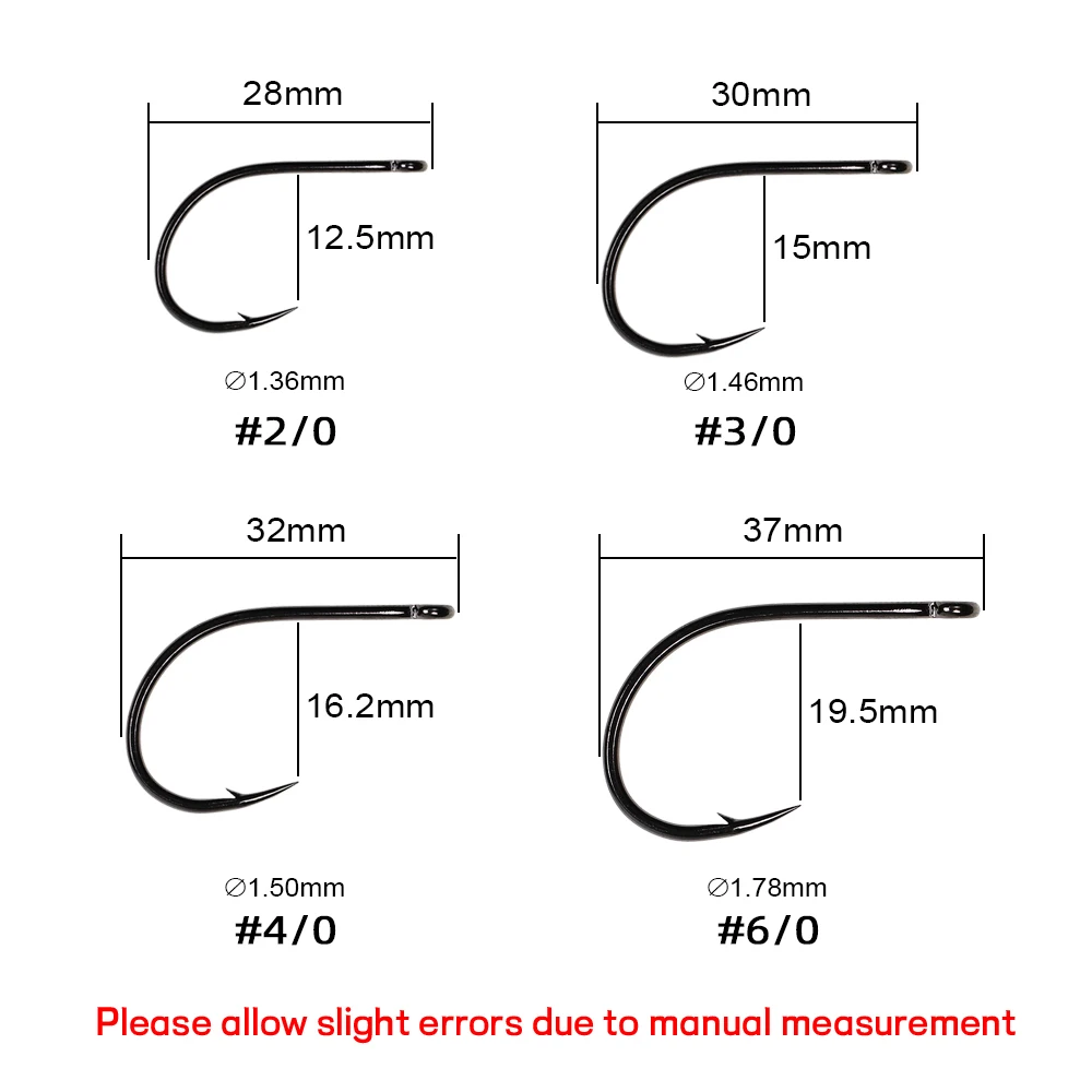 Elllv 100 piezas # 8 - 6/0 pesca en agua salada anzuelo grande para mosca 2X fuerte para cambiador de juego Finesse remolque tubo ayudar señuelo gancho - imagen 5