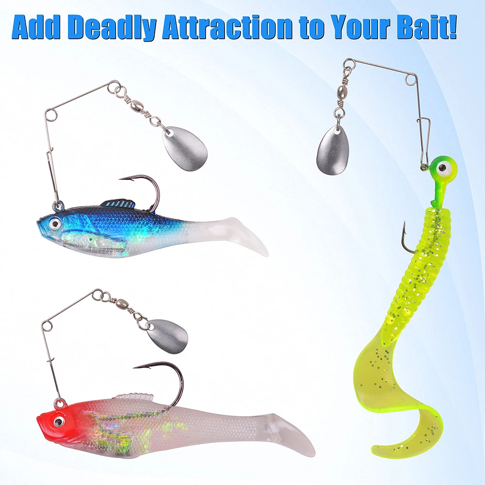 5 uds pesca Spinnerbait alambre con hoja Colorado Spin Jig señuelos hacer accesorios Spinner eje lubina señuelo de pesca Spinnerbait - imagen 5