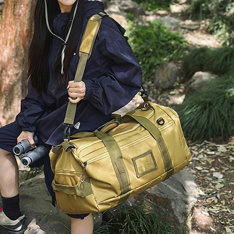 Bolsa de almacenamiento de equipo de pesca para hombre, bolsa de lona deportiva para Fitness, bolso de Montañismo para acampar al aire libre, mochila grande para senderismo y caza - imagen 4