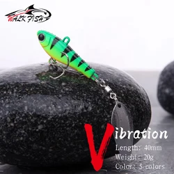 WALK FISH-señuelo de pesca con cabeza de anzuelo, cucharas de rotación VIB, pesca en el océano, Spinner de agua dulce, señuelos de Metal artificiales, 1 Uds., 20g