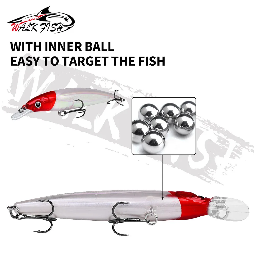 WALK FISH-Cebo duro para pececillos, señuelo de pesca que se hunde, 14g, flotante, Artificial, Noisy, Swimbait, aparejos de pesca de lubina, 1 ud. - imagen 5