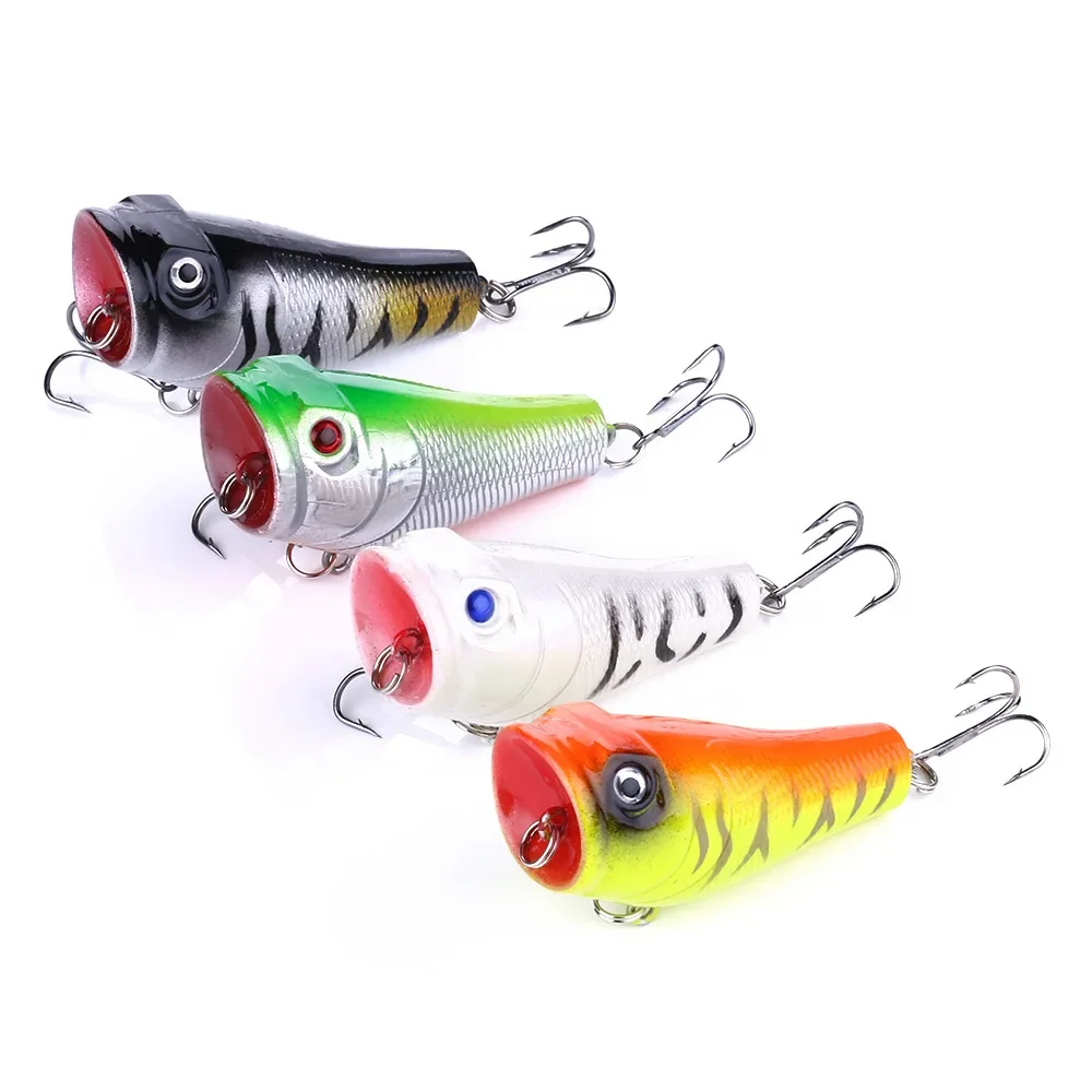 Señuelos de pesca Popper de superficie de 50mm y 7,4g, cebo Artificial de fundición larga, lápiz Topwater, Swimbait Wobblers para equipo de perca de Lucio - imagen 5