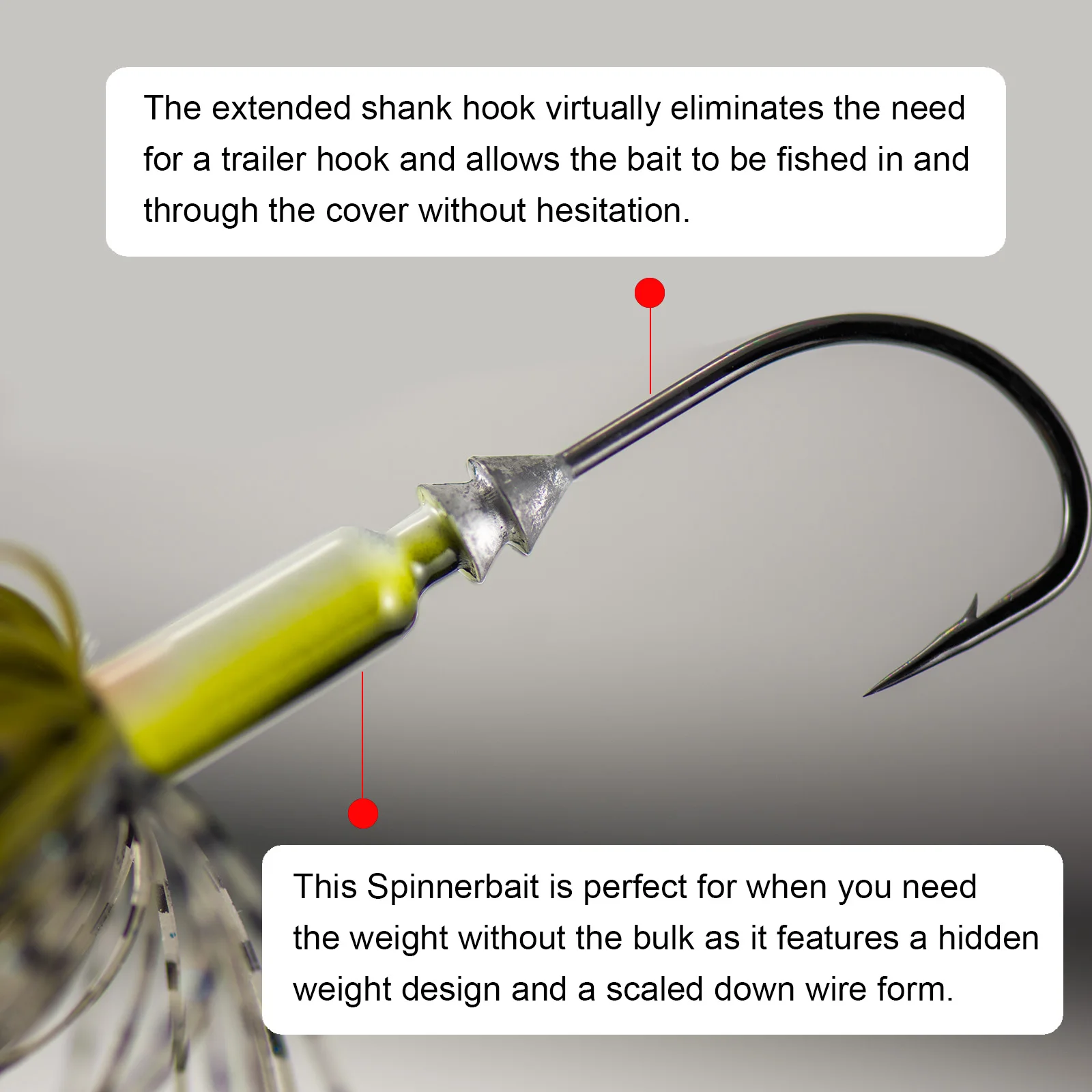 COUNTBASS-broches giratorios de 1/2oz con anzuelo 4/0 de vástago extendido, cebos de alambre con faldas de silicona, Señuelos de pesca de lubina - imagen 3