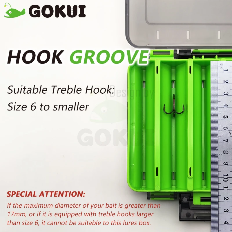 Caja de aparejos de pesca, almacenamiento de señuelos de 14 celdas, contenedor de cebo de doble cara, estuche organizador de señuelos, accesorios de pesca de cebo Artificial - imagen 5