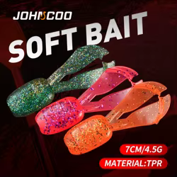 Señuelo de plástico blando flotante TPR, 6 piezas/pkt, 7cm, 4,5g, cebo de pesca de camarón, anzuelo aparejo, Weedless Drop Shot