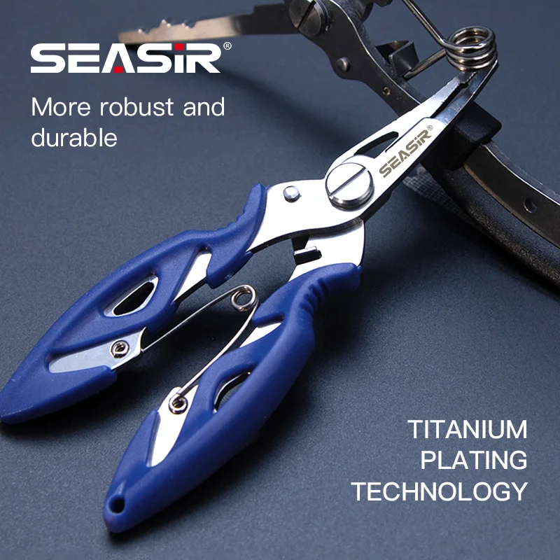 SeaSir Tijera de pesca multifunción, cortador de línea trenzada, alicates de abrazadera de acero inoxidable, dispositivo de Control de pescado - imagen 4