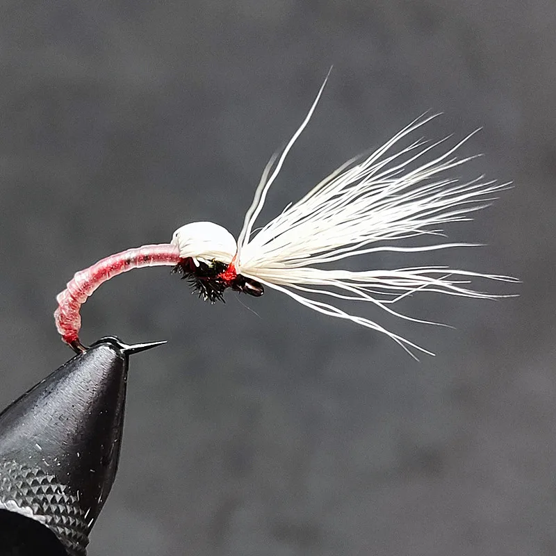 KKWEZVA-cebo de pesca con mosca, 18 piezas, pelo de ciervo, fabricación de Ninfa, con plumas de pavo real, imitando insectos - imagen 3