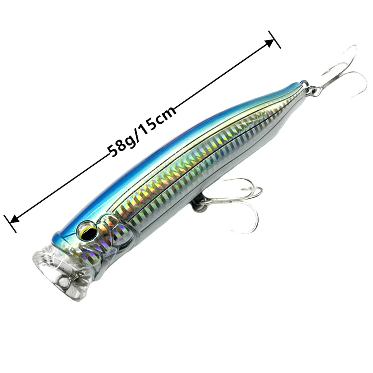 Feed Big Popper 58g 15cm atún flotante Wobbler Señuelos de pesca Topwater Trolling plástico Artificial cebo duro aparejos de pesca - imagen 3