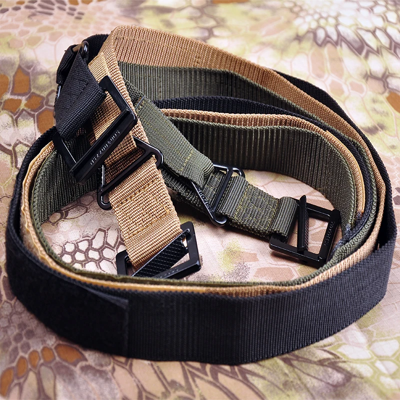 HAN WILD-cinturón táctico de lona militar para hombre, cinturón de combate militar de nailon, 120cm - imagen 4