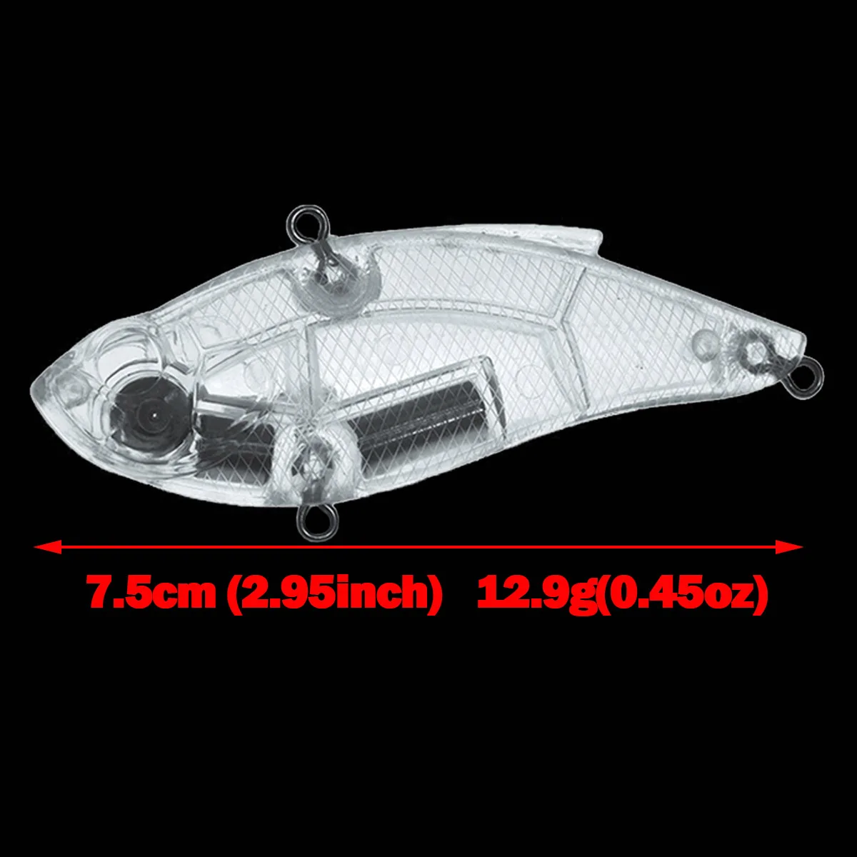 20 Piezas de Señuelos de Pesca Lipless Crankbait de 7.5cm y 12.9g, Vibración 3DR, Lanzamiento Largo, Hundimiento, Señuelo de Pesca VIB, Señuelo Duro Lipless para Pesca de Invierno - imagen 4