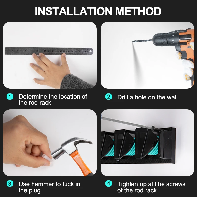 Portacañas vertical adhesivo 3M – Montaje en pared sin taladro - imagen 3