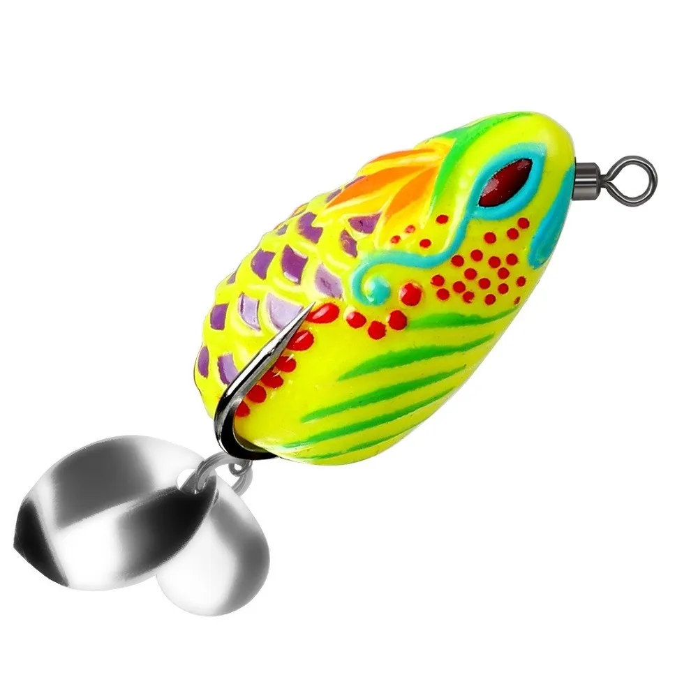 Señuelo de pesca de 3,5 cm, cuchara de Metal, 5,7g, Mini señuelo suave, Material suave, diseño Wobbler, señuelo de rana suave, pesca en agua dulce - imagen 5
