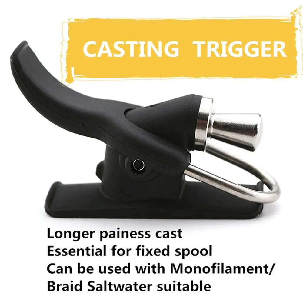 Abrazadera de pistola de lanzamiento de Pesca Marina separable, botón de pulgar, herramienta de fundición de surf, Clip de barril de gatillo, Protector de dedo de pez, 3 colores - imagen 4