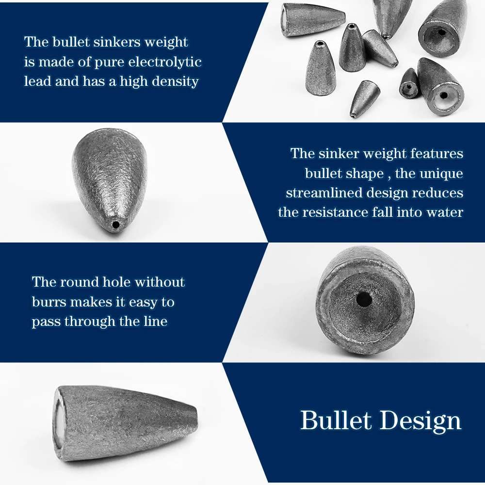 10 Uds. Plomo de plomo de bala de agua salada de alta resistencia 5g ~ 30g para una distancia de lanzamiento mejorada y pesca de precisión - imagen 3