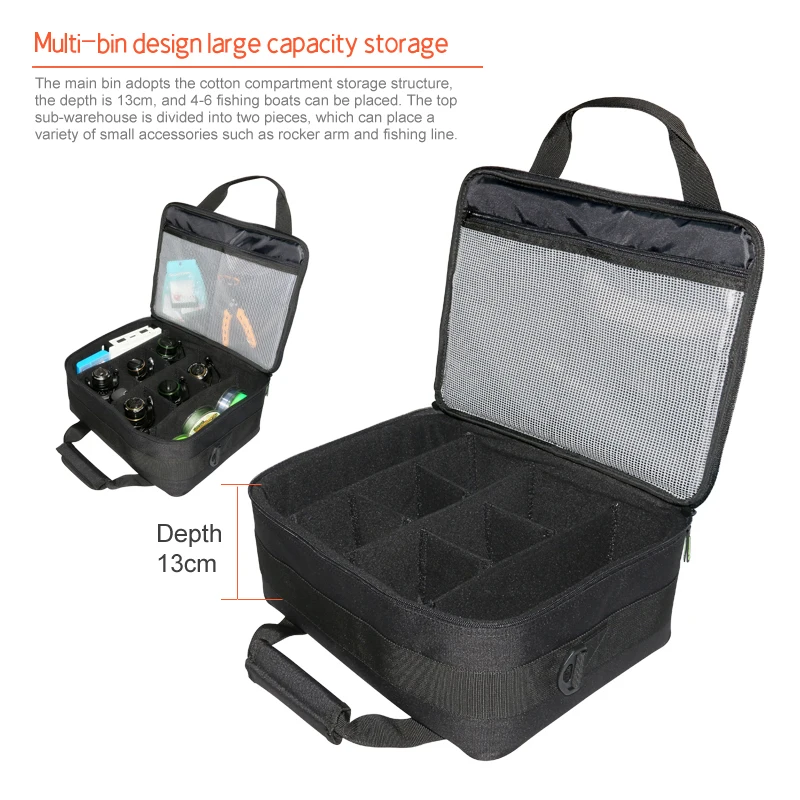 Bolsa de carretes de pesca multifuncional Oxford, herramienta de señuelo impermeable, mochila de hombro, bolsa de equipo de pesca deportiva, bolso de mano para hombre para pescar - imagen 4