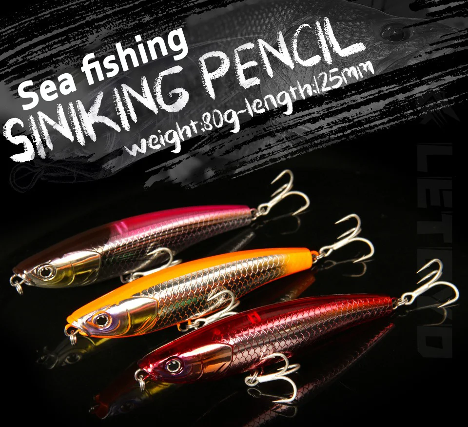 Señuelo de pesca de lápiz AJLURES vista lateral