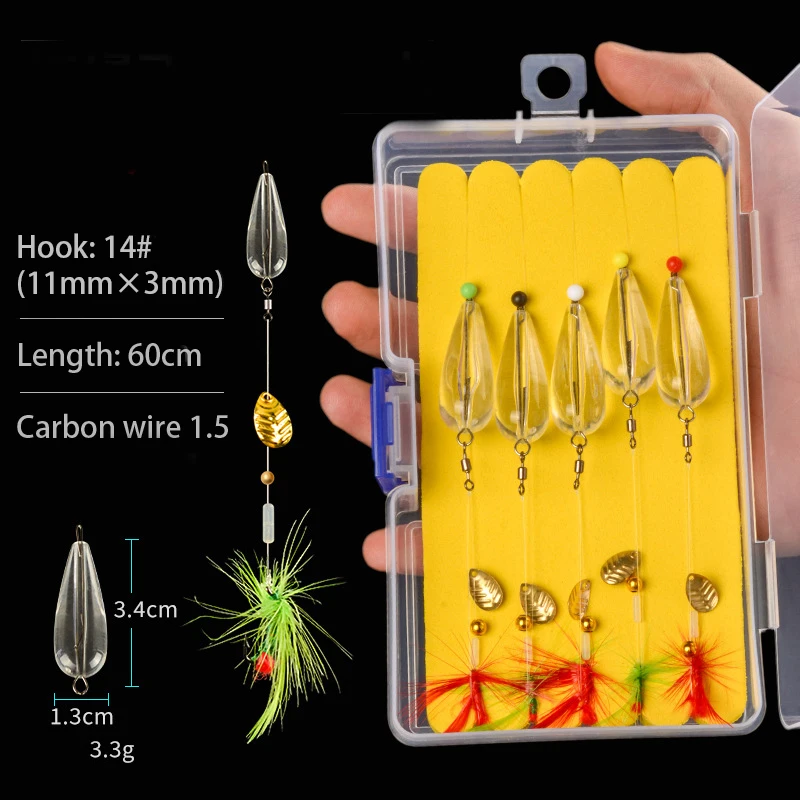 Señuelo de pesca Artificial, anzuelos giratorios de Metal, 5 piezas - imagen 4