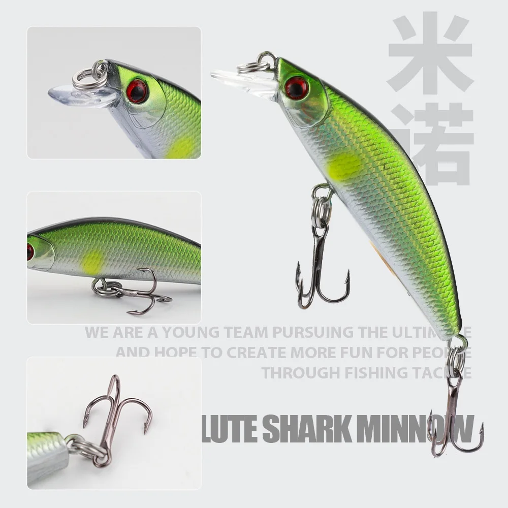 Señuelo de Pesca Minnow, cebo duro de 55mm/5,5g, anzuelo triple, SwimBait, 1 unidad - imagen 4