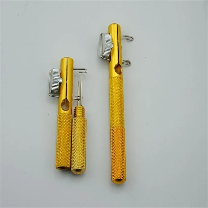 Anzuelo de pesca de doble cabeza, nudos de aguja, aleación de aluminio atado, gancho dorado, dispositivo, anudador de línea, cajas de aparejos, accesorios, 4 Uds. - imagen 4