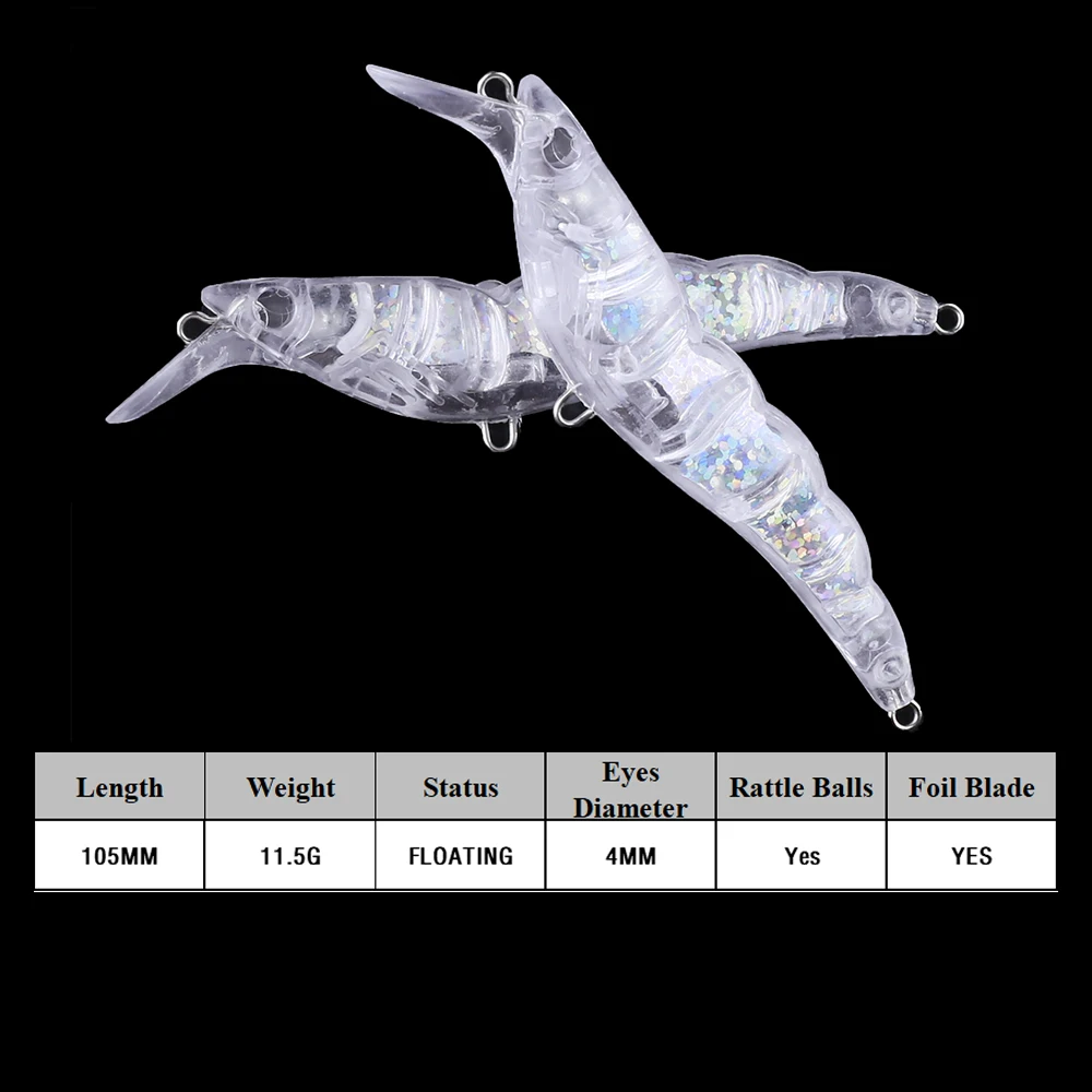 Chan'sHuang-Cebo en blanco 20 piezas sin pintar, 105mm, 11,5g, lámina holográfica, pececillo, señuelo de pesca Artificial hecho a mano - imagen 2