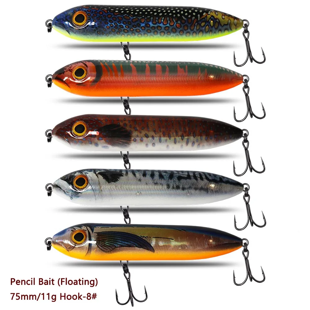 Pesca con lápiz flotante 7,5 cm 9,5 cm 12,5 cm cebo duro Artificial señuelo StickBait nueva llegada fábrica de señuelos de peces - imagen 5