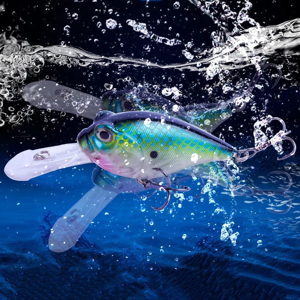 CCLTBA-Señuelos de Pesca Crankbait de aguas profundas, señuelos flotantes, sonajero, señuelo de lubina, aparejos de pesca, 9cm, 16g - imagen 3