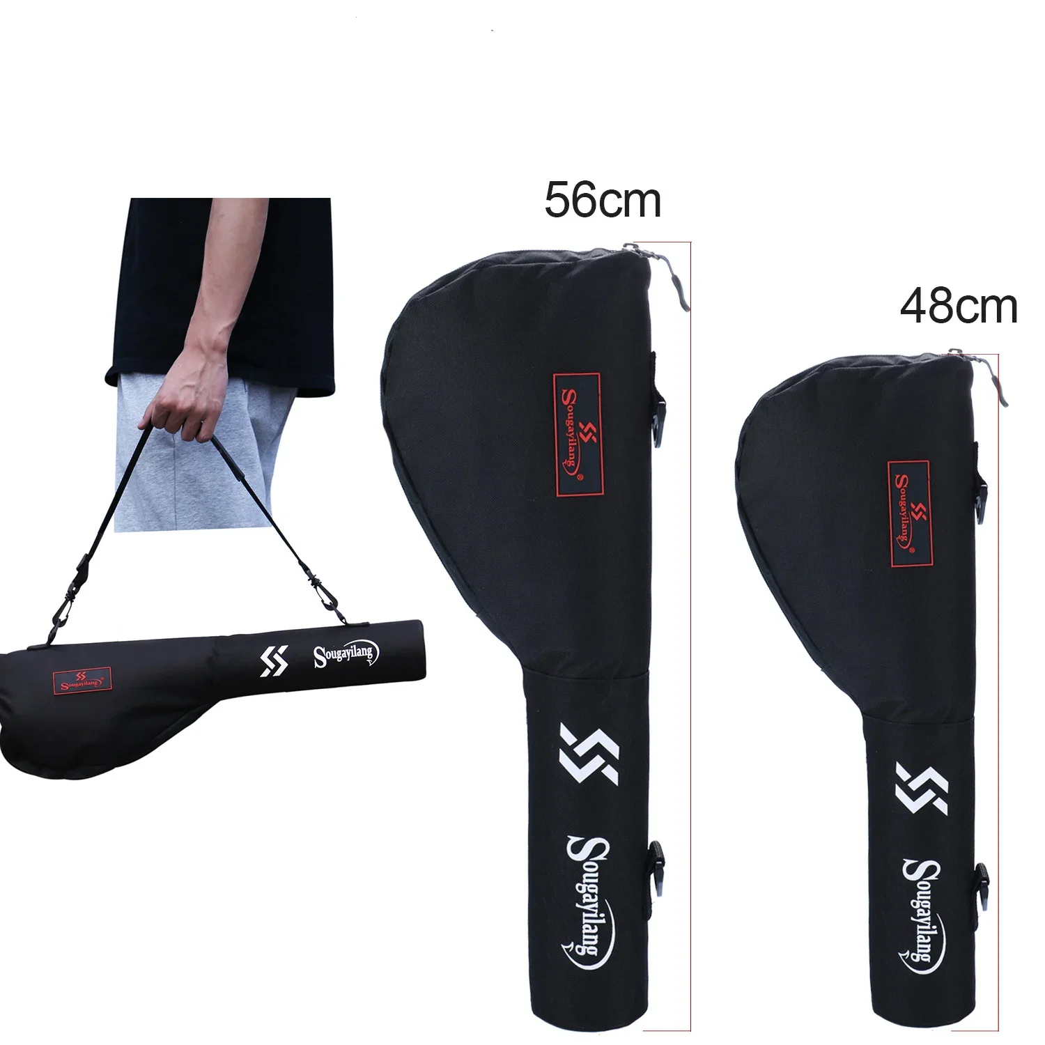 Sougayilang-Bolsa de pesca de 48cm y 58cm, bolso de hombro con correa ajustable para el hombro, estuche para caña de pescar, bolsas de almacenamiento de herramientas para aparejos de pesca - imagen 3