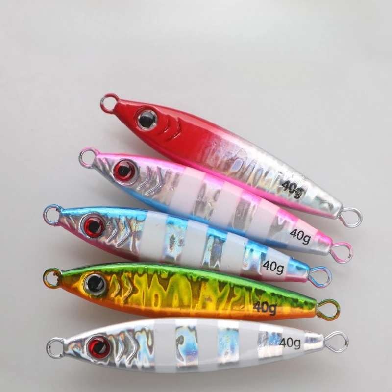 Señuelo de Pesca Testar 20g 30g 40g plantilla de Metal con gancho de hoja Distace costera Jig Head Wobblers cebo para lubina caballa Pesca - imagen 4