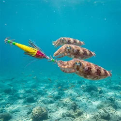 Señuelos de pesca luminosos, anzuelo de calamar artificial simulado para lubina, urdimbre, paraguas, anzuelo de explosión, cebo de Jigging portátil
