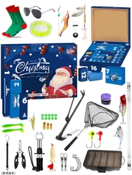 24 piezas de señuelo Navidad Santa Claus set pesca sorpresa caja de regalo embalaje accesorios de equipo de pesca