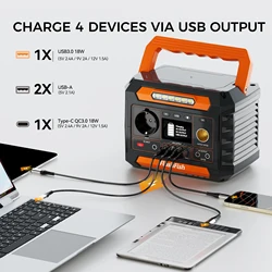 Estación de energía portátil P66 – 600W con puertos USB, DC y LED