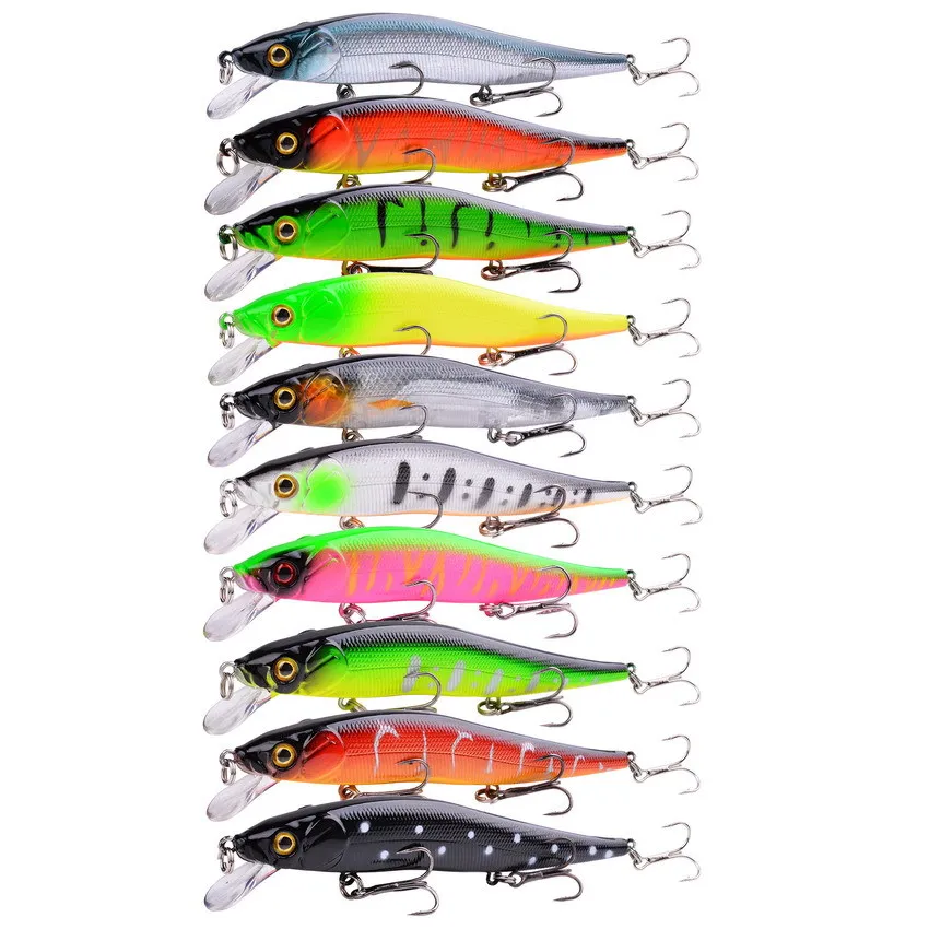 5 unids/caja señuelo de Pesca 13,7g/10g Minnow Crankbait Wobblers ojos 3D perca cebo Artificial Lucio carpa cebo de natación Pesca - imagen 3