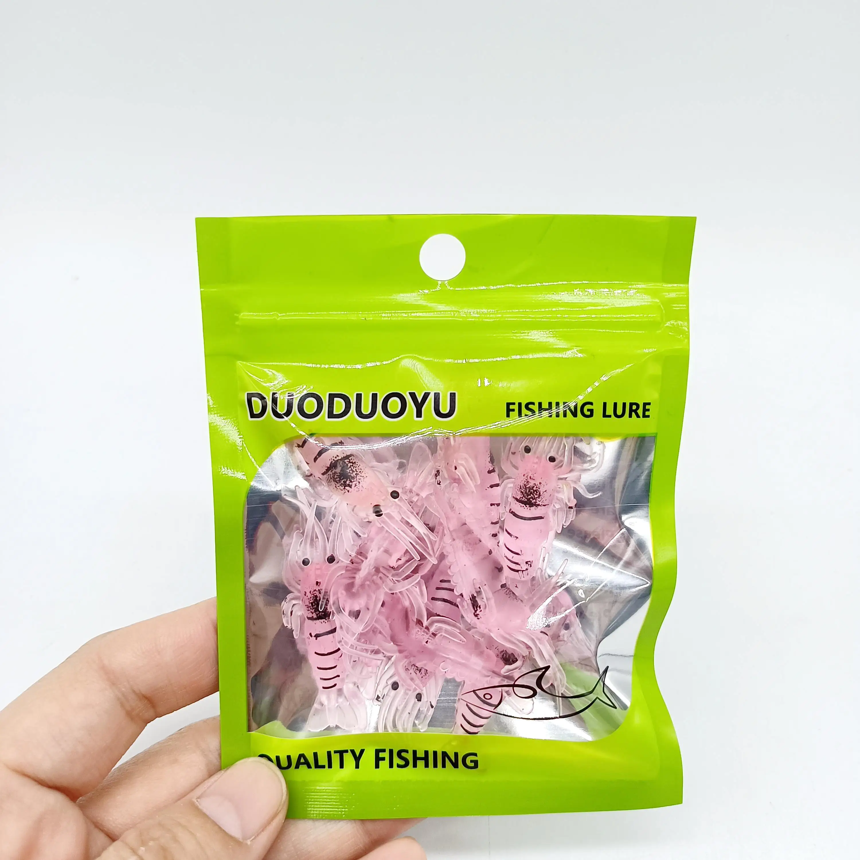 DUODUOYU 10 Uds. Señuelos de pesca de camarones suaves pequeños 1,5g/35mm simulación Isca cebo de camarones artificiales sin anzuelo accesorios de pesca - imagen 3