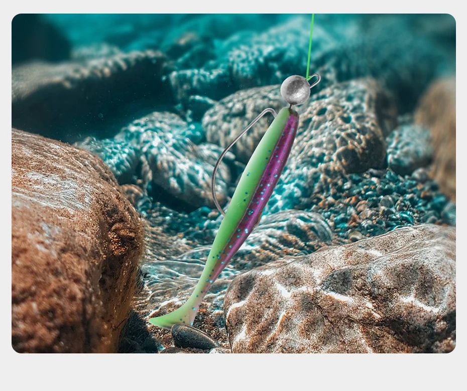 ESFISHING-anzuelos de gusano para aparejos de pesca, cabezal de anzuelo, 6 uds., 3,5g, 5g, 7g, 10g, anzuelo compensado de calidad Mustad para señuelos blandos - imagen 5