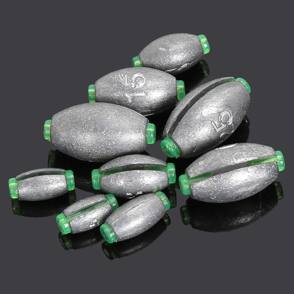 10 Uds 2g-50g peso de pesca de corazón abierto plomo forma de oliva línea deslizante peso tiro plomos accesorios de aparejos de pesca de carpa - imagen 4