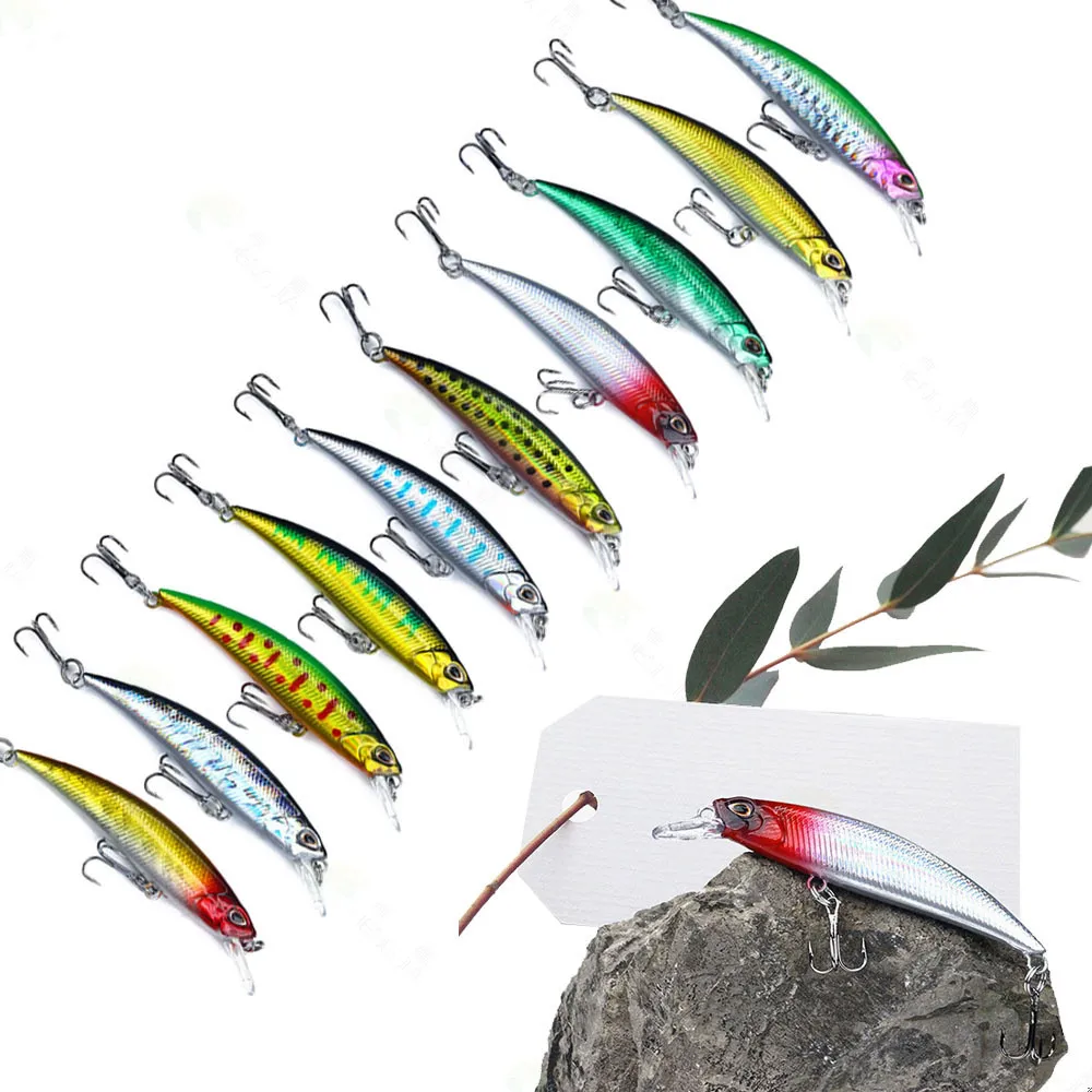 Crankbait-señuelo de Pesca de trucha Wobbler, cebo de plástico duro Artificial para pececillos, aparejos de Pesca de lubina, 8,7g, 8cm, 1 unidad - imagen 2