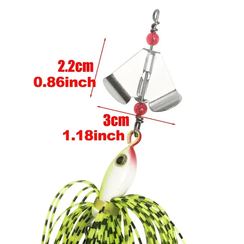 Señuelo de pesca de goma, cebo giratorio BURLE, 2 cuchillas, cuchara, cabeza de plomo, Lucio - imagen 2