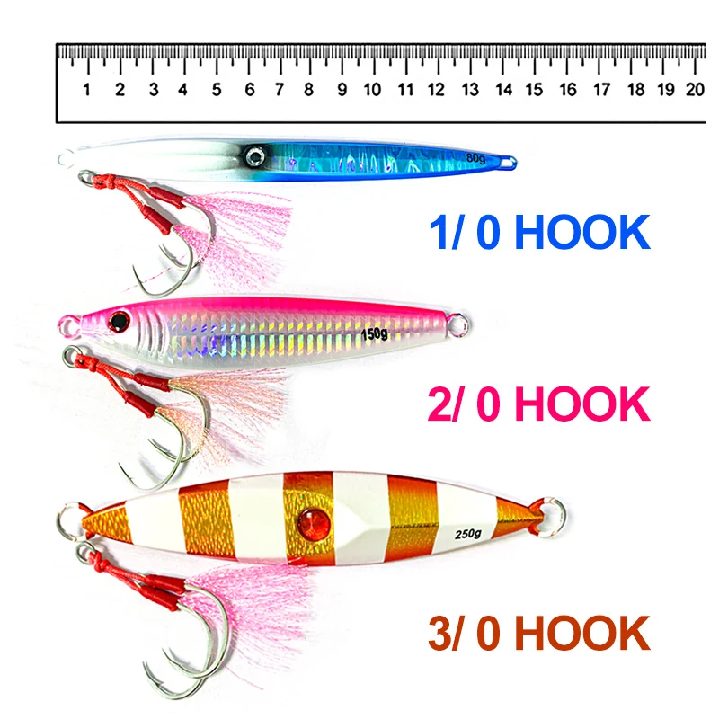 OBSESSION HK004/5/6/22 anzuelos de pesca de doble asistencia con plumas de acero rico en carbono lento Jigging 1/0 2/0 3/0 4/0 2 piezas anzuelo de pesca doble - imagen 4