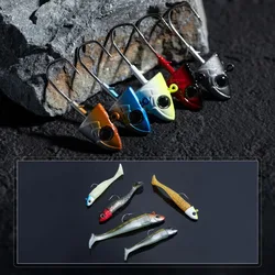 Goture Jig Head con púas para vinilo – Lubina en agua salada