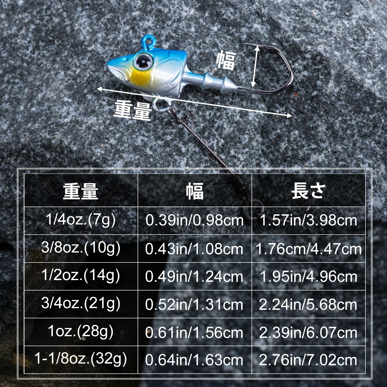 Goture-anzuelos con cabeza de anzuelo para pesca, pintura con ojos 3D, señuelos de acero rico en carbono, juego surtido de 7g-28g con caja de almacenamiento para atrapar más peces - imagen 2