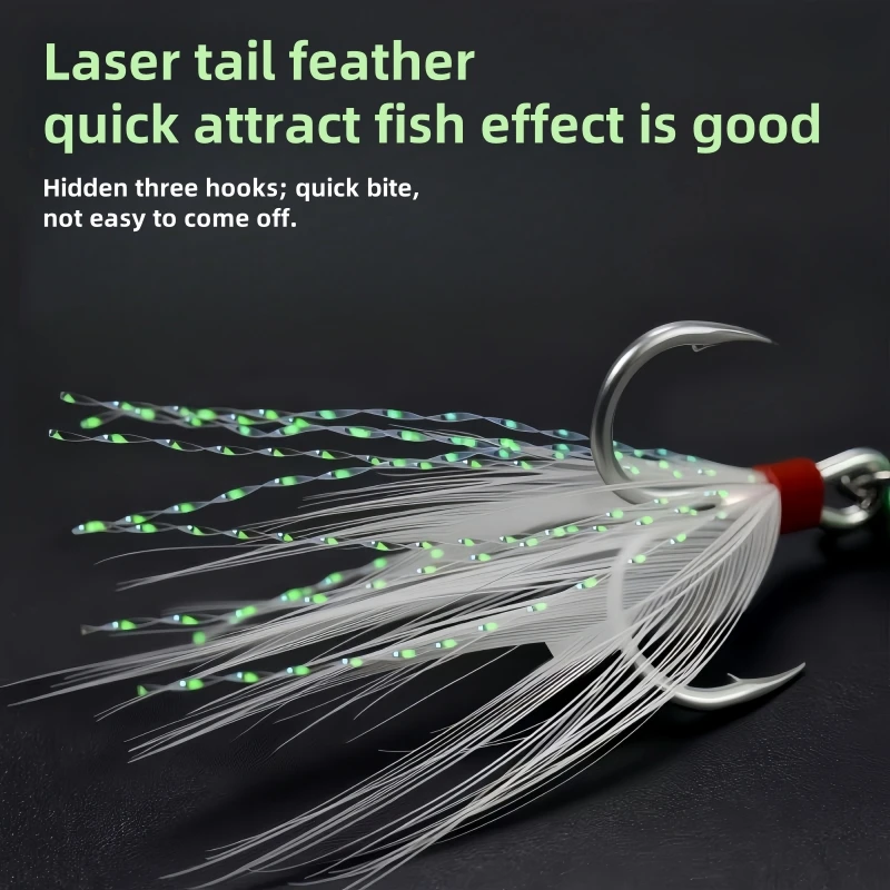 Placa de hierro flash en forma de pez, color aleteo, aleteo, caída, tiro lejano, bajo, tira blanca, juego de señuelos - imagen 3