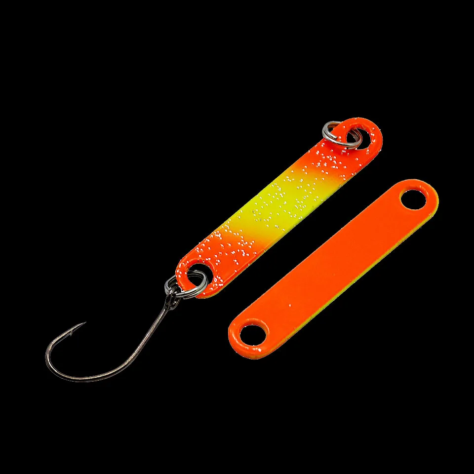 WALK FISH-señuelo de Pesca con lentejuelas, cebo duro Artificial para perca, trucha y Pesca, cuchara de Metal de colores, 40mm/2g, 6 unids/lote - imagen 4