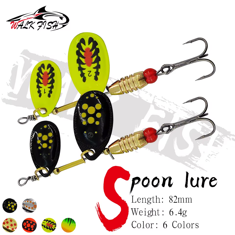 Walk Fish Cuchara giratoria 82mm – Doble rotación para trucha y lubina - imagen 2