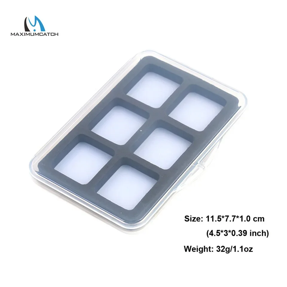 Maximumcatch 2 cajas de pesca con mosca impermeables transparentes WX 11,5*7,7*1cm soportes de anzuelos para moscas de tamaño pequeño caja de moscas de plástico delgada - imagen 5